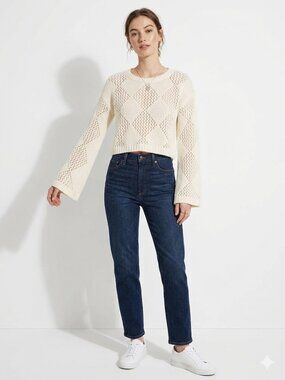 NWT Madewell diamond stitch crew neck sweater, size XS